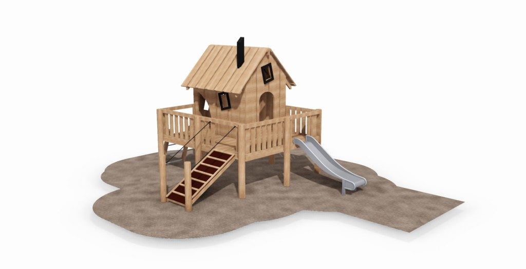 midori_11684 maison en bois toboggan