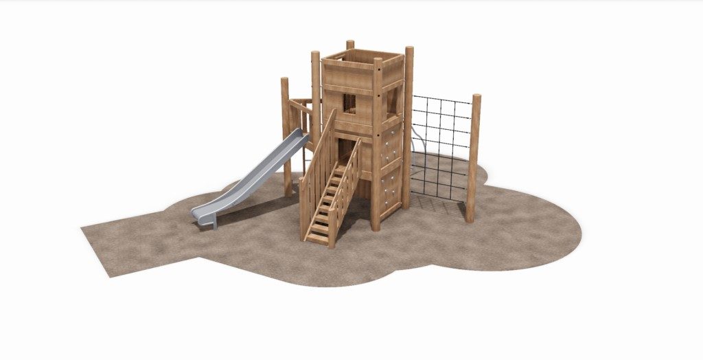 midori_le château en bois et toboggan