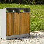 RAILA Corbeille de tri bois 2x30Lx50L