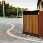 RAILA Corbeille de tri bois 2x30Lx50L