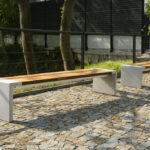 SIBELA banquette longue lames verticales