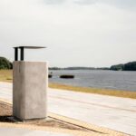 BEKO Corbeille béton couvercle 55L