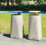 KOLHN Corbeille béton couvercle 75L