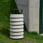 STROK Corbeille béton couvercle 60L