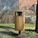 ZET Corbeille bois couvercle 35L
