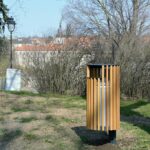 ZET Corbeille bois couvercle 35L