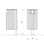 ZET Corbeille bois couvercle 35L