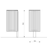 ZET Corbeille lames bois 45L